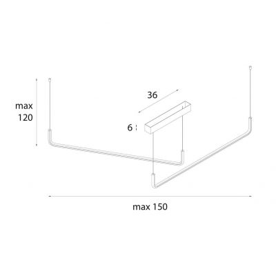 MaxLight Urus lampa wisząca 1x30 W czarna P0645