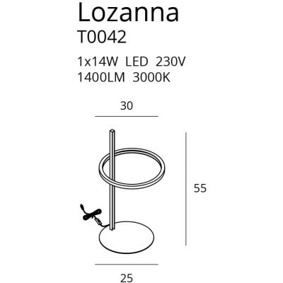 MaxLight Lozanna lampa biurkowa 1x14W LED złota T0042