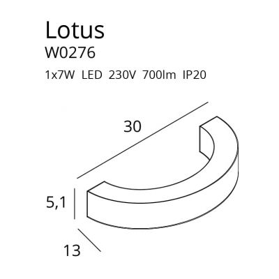 MaxLight Lotus kinkiet 1x7W LED złoty W0276