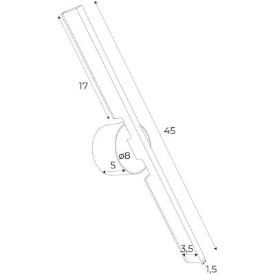 MaxLight Merano II kinkiet 1x10 W czarny W0348