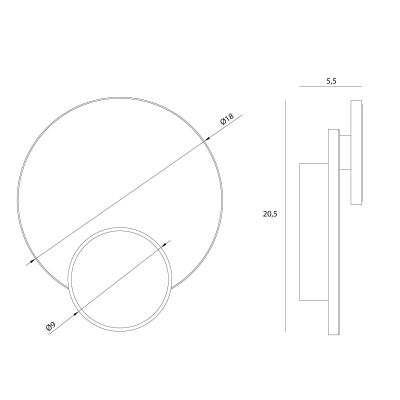 MaxLight Travertino kinkiet 1x10 W czarny W0394