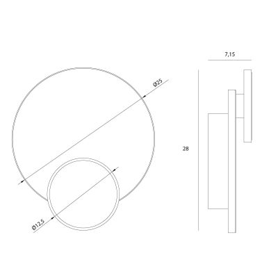 MaxLight Travertino kinkiet 1x14 W czarny W0395