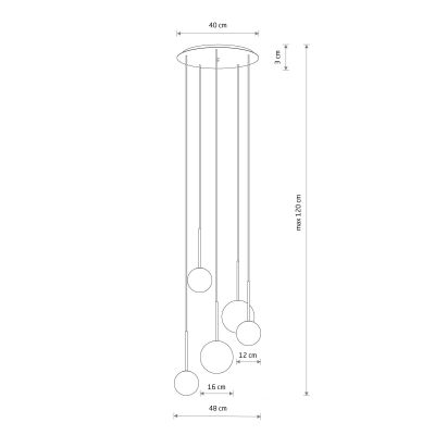 Nowodvorski Lighting Karo lampa wisząca 5x12 W czarna 10303