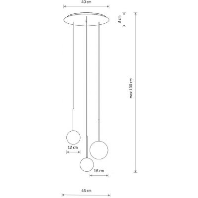 Nowodvorski Lighting Karo lampa wisząca 3x12 W biała-czarna-złota 10304