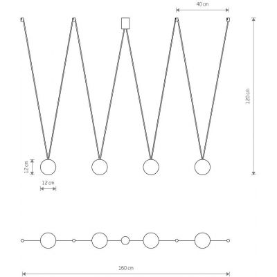 Nowodvorski Lighting Sling lampa wisząca 4x12 W biała-czarna 10354