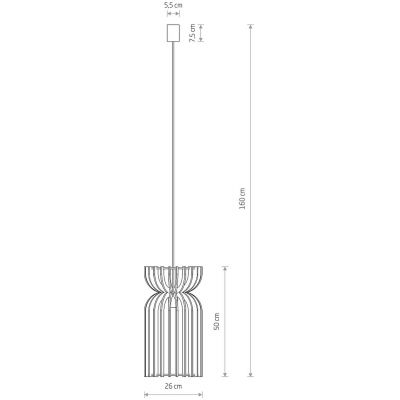 Nowodvorski Lighting Kymi A lampa wisząca 1x60W biały/drewno 10570