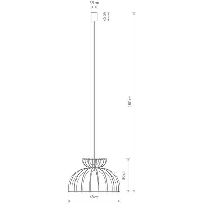 Nowodvorski Lighting Kymi C lampa wisząca 1x60W biały/drewno 10572