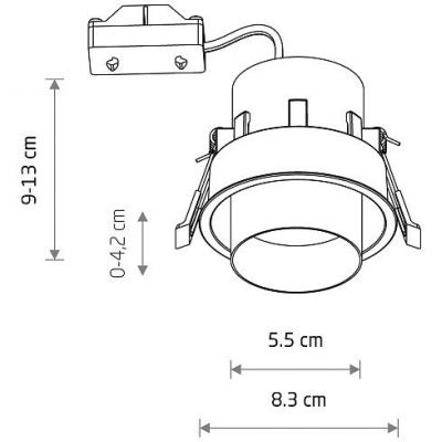 Nowodvorski Lighting Mono Slide lampa do zabudowy 1x10 W czarna-satynowy złoty 10800