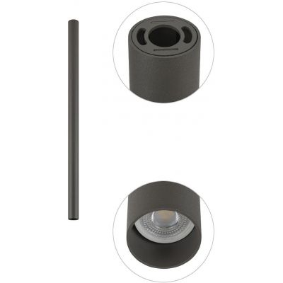 Nowodvorski Lighting Fourty lampa podsufitowa 1x10 W umbra gray 10887