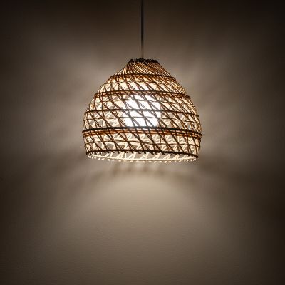 Nowodvorski Lighting Boho lampa wisząca 1x25 W biała-drewno 11151