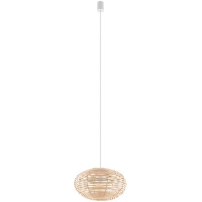 Nowodvorski Lighting Rattan lampa wisząca 1x25 W biała-drewno 11154