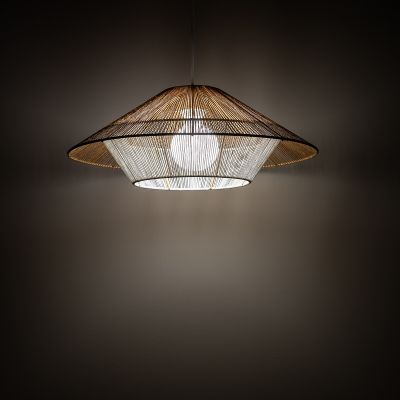 Nowodvorski Lighting Japandi lampa wisząca 1x25 W biała-drewno 11156