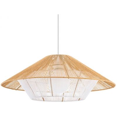 Nowodvorski Lighting Japandi lampa wisząca 1x25 W biała-drewno 11156