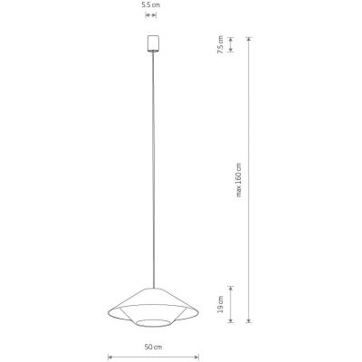 Nowodvorski Lighting Japandi lampa wisząca 1x25 W biała-drewno 11156