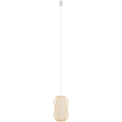 Nowodvorski Lighting Puket lampa wisząca 1x25 W biała-drewno 11161