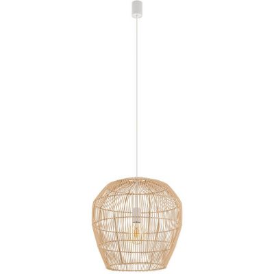 Nowodvorski Lighting Haiti lampa wisząca 1x25 W biała-drewno 11164