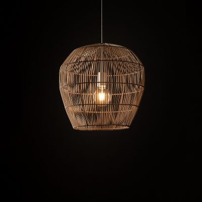 Nowodvorski Lighting Haiti lampa wisząca 1x25 W biała-drewno 11164