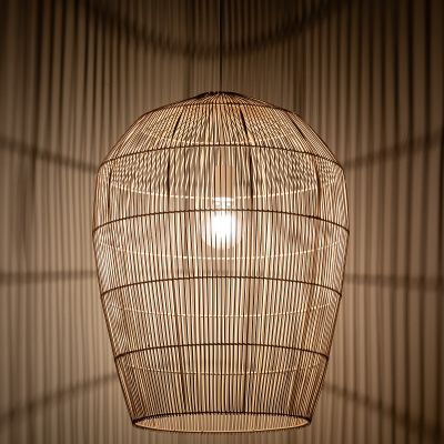 Nowodvorski Lighting Haiti lampa wisząca 1x25 W biała-drewno 11165