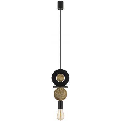 Nowodvorski Lighting Drops Wood lampa wisząca 1x25 W czarna-złota 11177