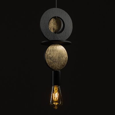 Nowodvorski Lighting Drops Wood lampa wisząca 1x25 W czarna-złota 11177