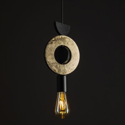 Nowodvorski Lighting Drops Wood lampa wisząca 1x25 W czarna-złota 11180