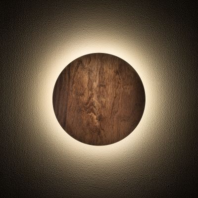 Nowodvorski Lighting Ring Timber Led kinkiet 1x7 W ciemne drewno 11288