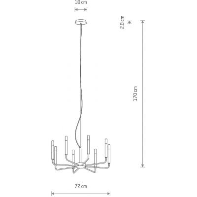 Nowodvorski Lighting Orto lampa wisząca 8x10 W czarna 11460