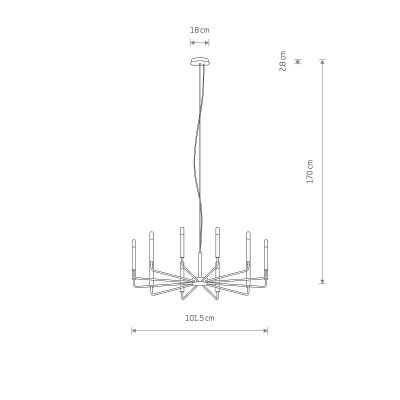 Nowodvorski Lighting Orto lampa wisząca 12x10 W szary 11465