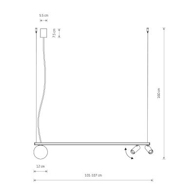 Nowodvorski Lighting Fourty III lampa wisząca 3x10 W czarna 11471