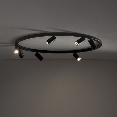 Nowodvorski Lighting Fourty Round lampa podsufitowa 7x10 W czarna 11944