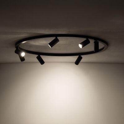 Nowodvorski Lighting Fourty Round lampa podsufitowa 7x10 W czarna 11944