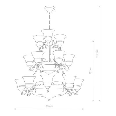 Nowodvorski Lighting Korynt XXIV lampa wisząca 24x60W złoty/biały 3374