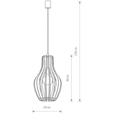 Nowodvorski Lighting Ika lampa wisząca 1x25 W drewno 4171