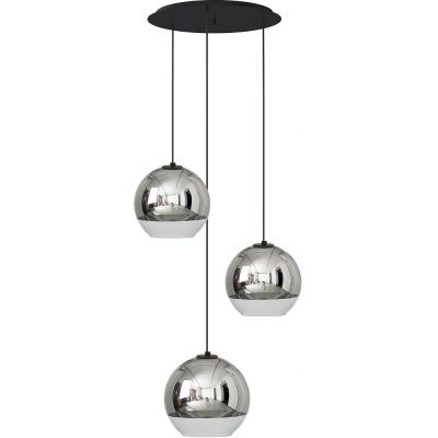 Nowodvorski Lighting Globe lampa wisząca 3x25 W czarna-chrom 7607