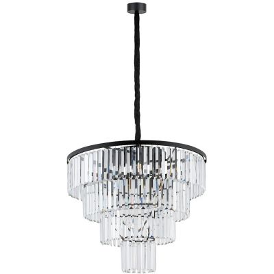 Nowodvorski Lighting Cristal lampa wisząca 12x25 W czarna-przezroczysta 7614