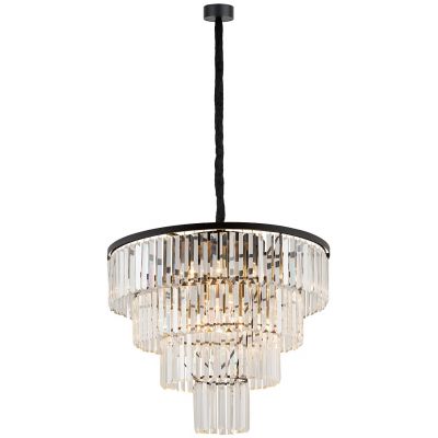Nowodvorski Lighting Cristal lampa wisząca 12x25 W czarna-przezroczysta 7614