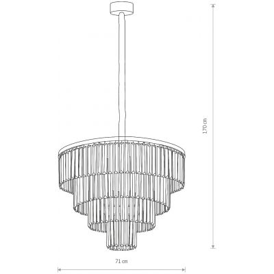 Nowodvorski Lighting Cristal lampa wisząca 12x25 W czarna-przezroczysta 7614