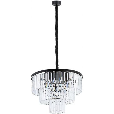 Nowodvorski Lighting Cristal lampa wisząca 9x25 W czarna-przezroczysta 7616