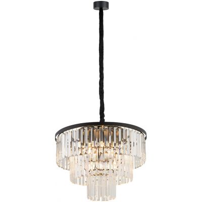 Nowodvorski Lighting Cristal lampa wisząca 9x25 W czarna-przezroczysta 7616