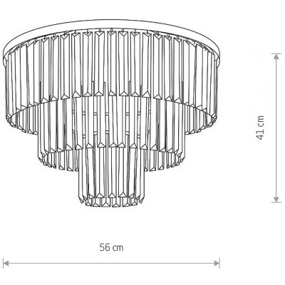 Nowodvorski Lighting Cristal plafon 9x25 W czarny-przezroczysty 7627