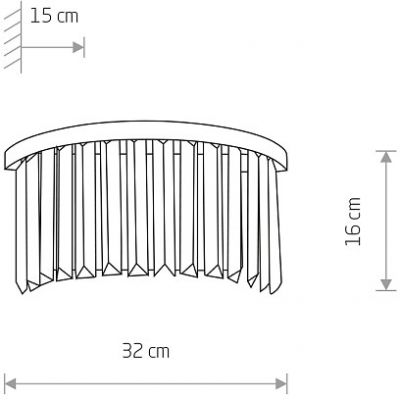 Nowodvorski Lighting Cristal kinkiet 2x25 W czarny-przezroczysty 7633