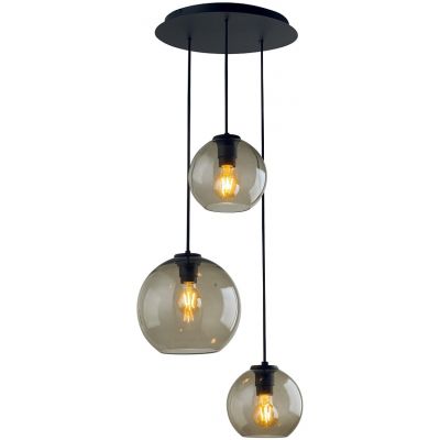 Nowodvorski Lighting Vetro lampa wisząca 3x25 W czarna-przydymiona 7641