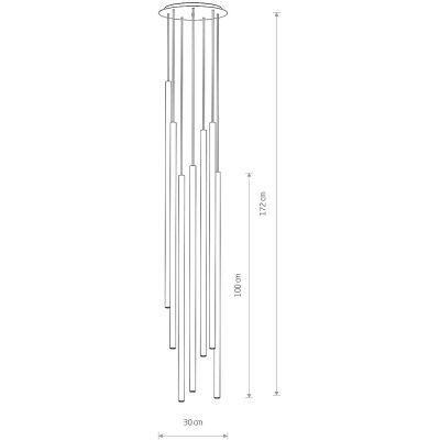 Nowodvorski Lighting Laser lampa wisząca 7x10 W czarna 7667