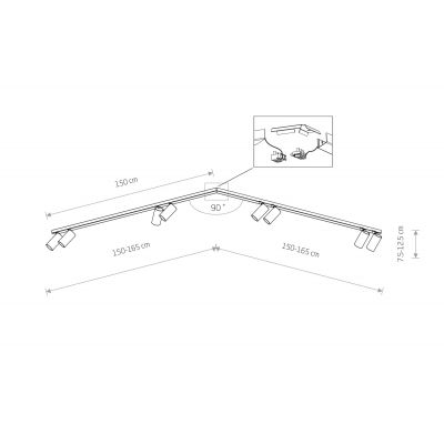 Nowodvorski Lighting Mono Corner lampa podsufitowa 8x10 W biała 7695