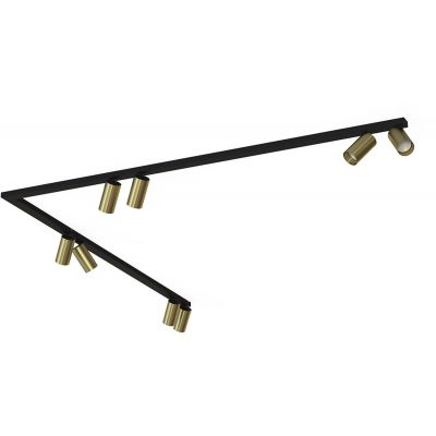 Nowodvorski Lighting Mono lampa podsufitowa 8x10 W czarna-mosiądz 7755