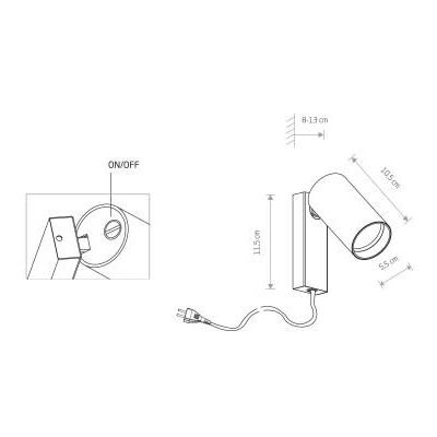 Nowodvorski Lighting Mono kinkiet 1x10W czarny 7786