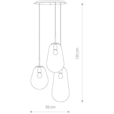 Nowodvorski Lighting Pear lampa wisząca 3x25 W czarna-mosiądz-przezroczysta 7794