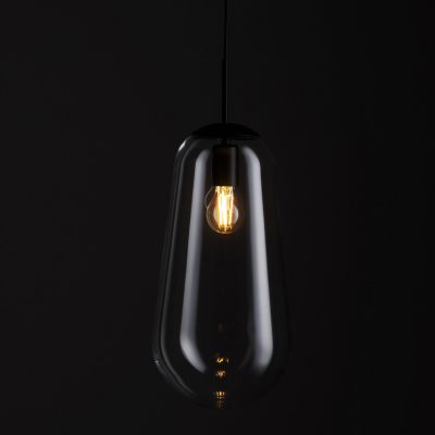 Nowodvorski Lighting Pear lampa wisząca 1x25 W czarna-przezroczysta 7797