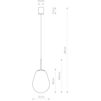 Nowodvorski Lighting Pear lampa wisząca 1x25 W czarna-mosiądz-przezroczysta 7800