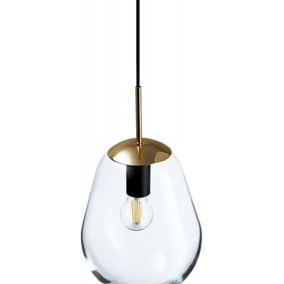 Nowodvorski Lighting Pear lampa wisząca 1x25 W czarna-mosiądz-przezroczysta 7800